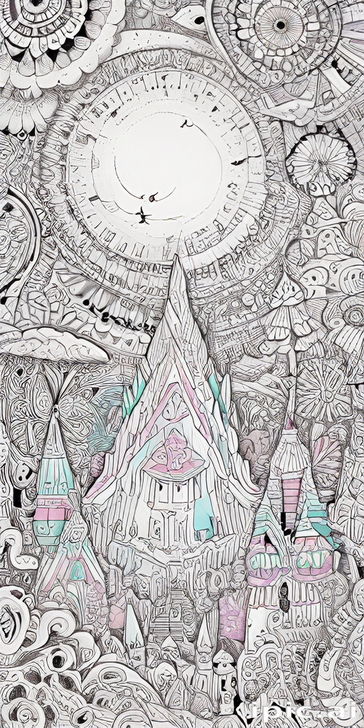 Whimsical Fantasy Landscape Featuring Enchanted Towers and Dreamy Clock ...