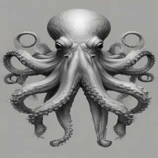 octopus clipart black and white
