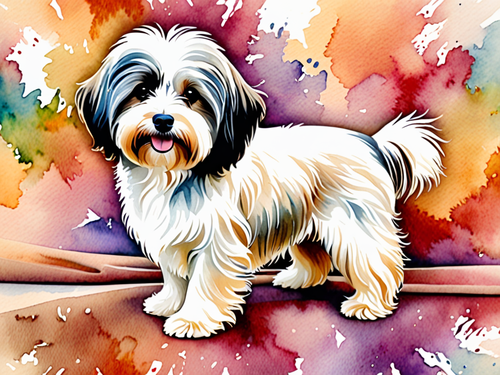 Wallpaper Cute reddish sitting Christmas Havanese puppy dog with a Santa h  - PIXERS.US