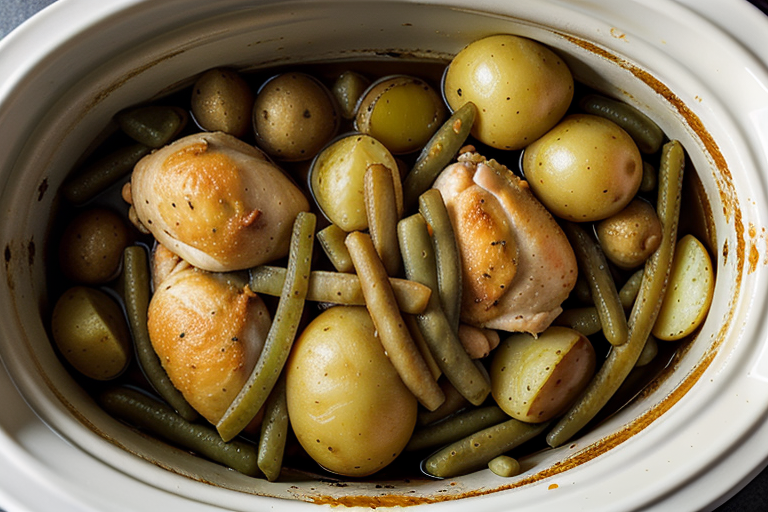chicken green beans and potatoes in crock pot