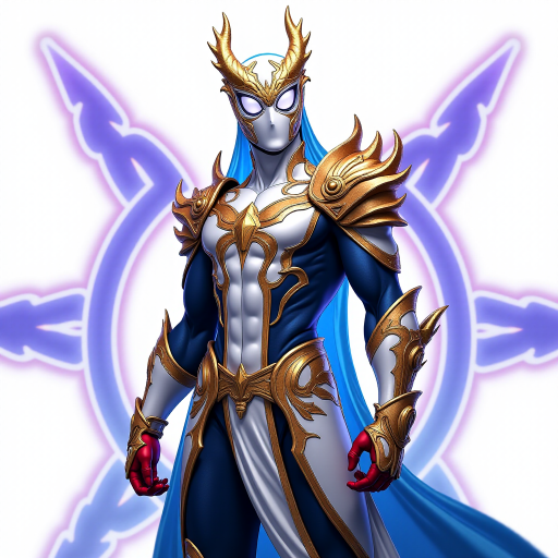 A high-budget, anime-style wallpaper featuring Spiderman in an epic White, blue red Kirin armor. Golden dragon gloves, the gloves is in the shape of dragon heads, Golden dragon head gloves, White glossy eyes, The armor is designed with metallic details that reflect light, showcasing intricate Kirin motifs. Spiderman's armor is a striking gradient of blue, red and white, with Colorful galaxy inner sections, making it look both powerful and sleek. The background is flat white, with Kirin-shaped blue-violet glowing rune relic to give the impression power, striking pose, the Kirin's armor is dominantly in white, with some details in blue and red, Cinematic anime action scene, cinematic action pose, medium shot action portrait, dramatic effect of shadow and light.