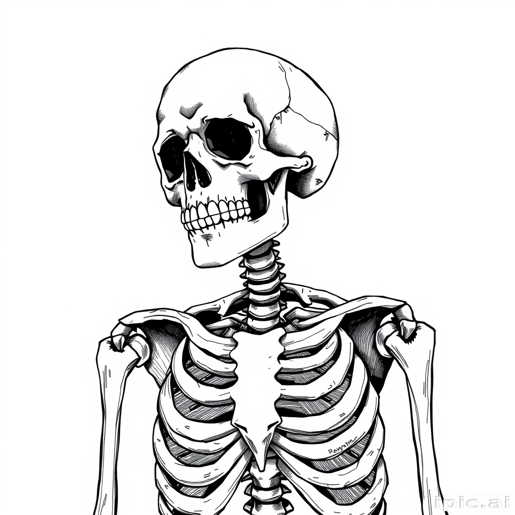 creative skeleton drawing art
