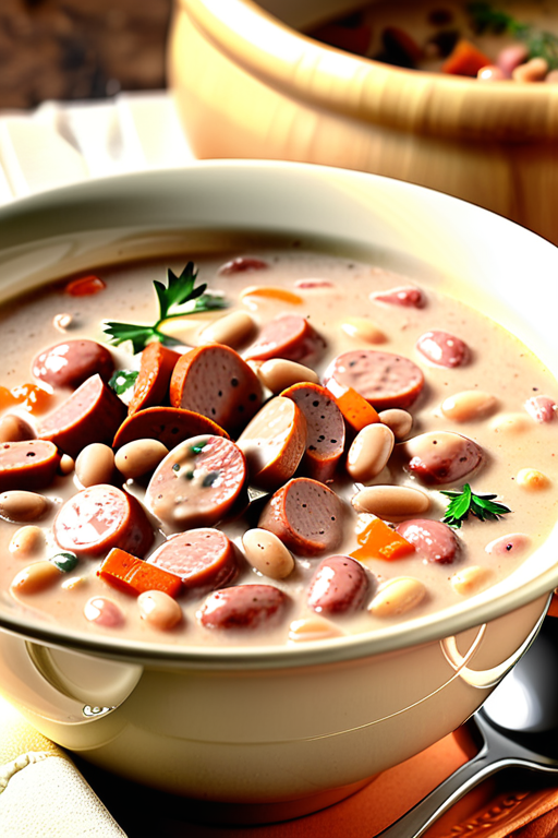 creamy bean soup with kielbasa