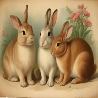 vintage rabbit images