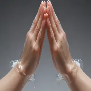 transparent praying hands