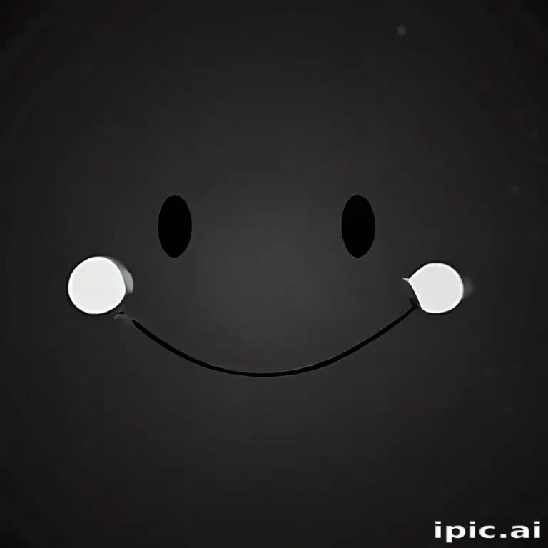 white smiley face black background