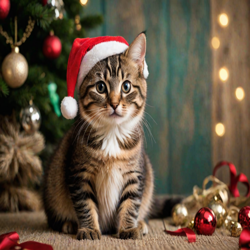 cat christmas background