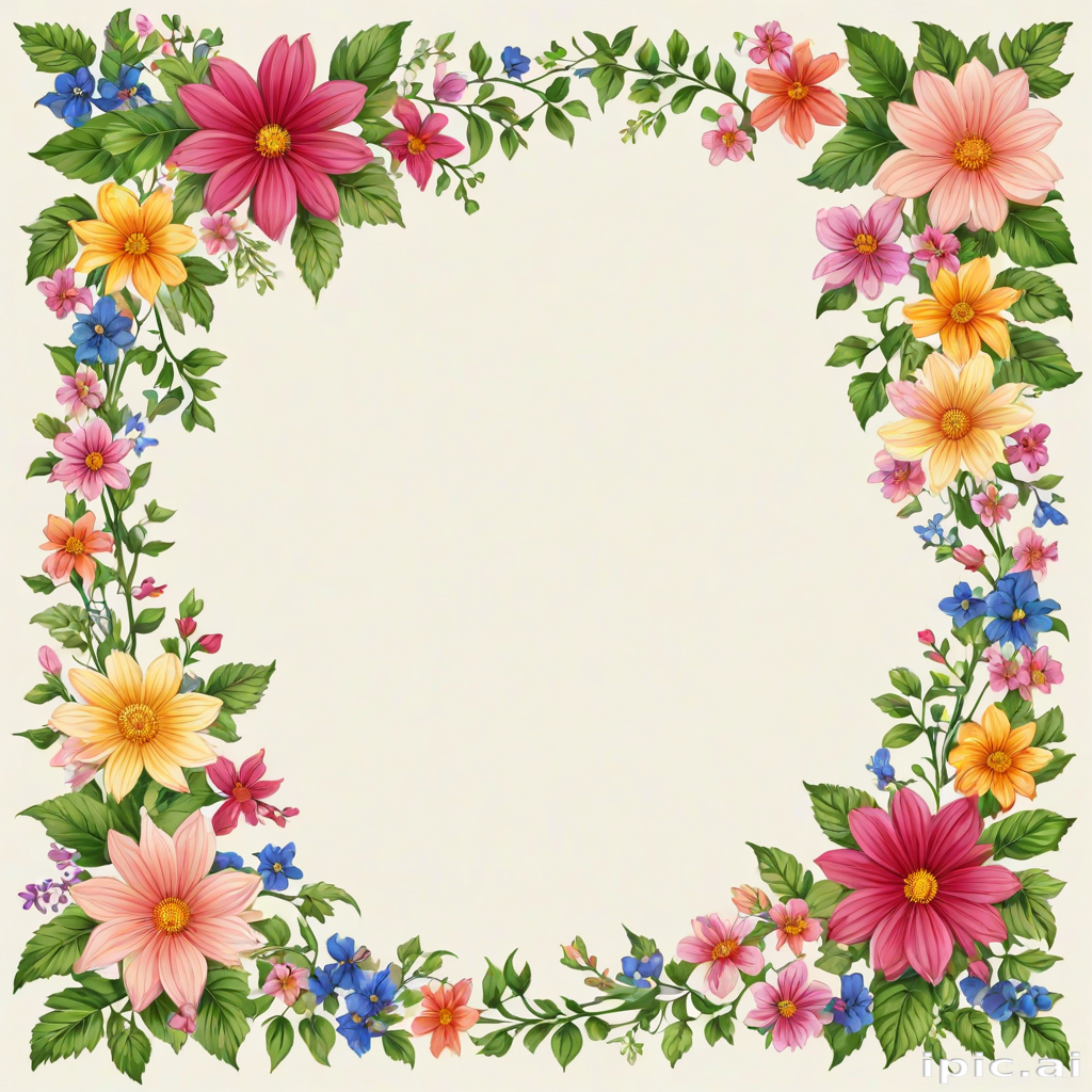 flowery border clipart