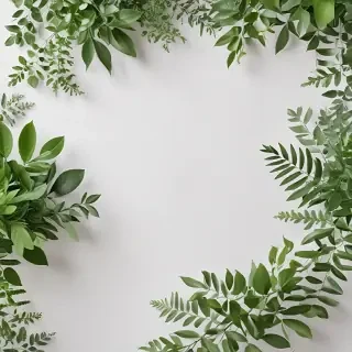 white and greenery background