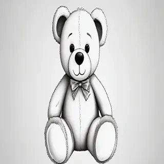 teddy bear clipart black and white
