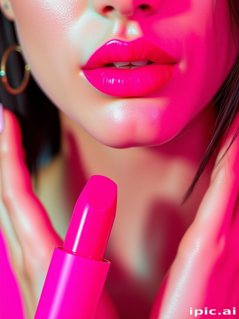 Neon pink lip stain "Electric Fuchsia" offering long-lasting, transfer-resistant color with a matte finish and intense pigmentation for a bold and vibrant look