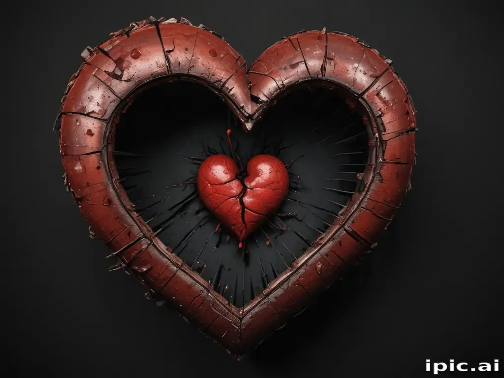 broken heart black background