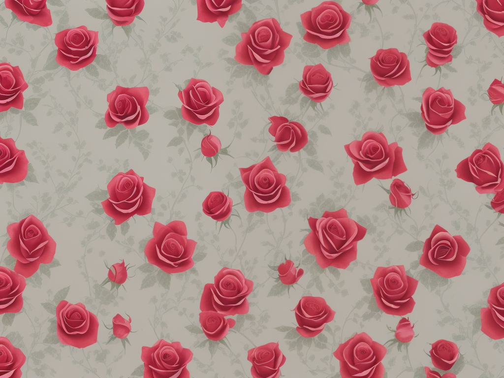 Beautiful Arrangement of Red Roses on a Delicate Floral Background Design