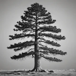 pine tree clipart black and white