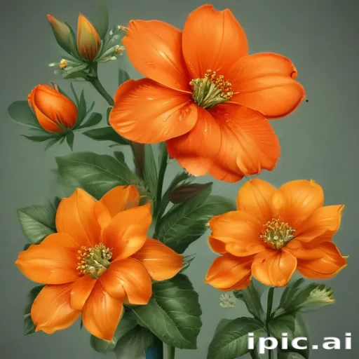 orange flower clipart