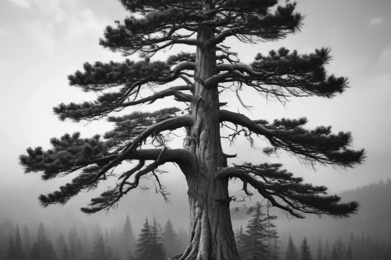 pine tree clipart black and white