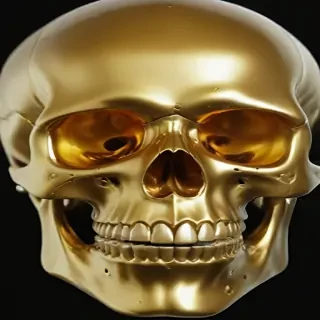 transparent gold skull