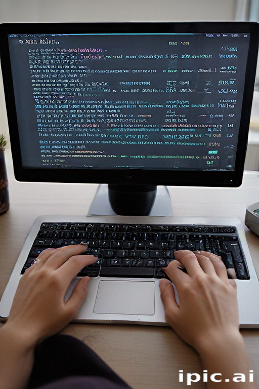 Person Typing on a Keyboard While Working on a Computer Screen ...
