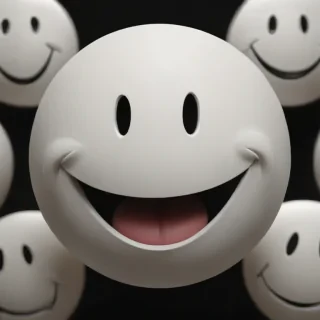 white smiley face black background