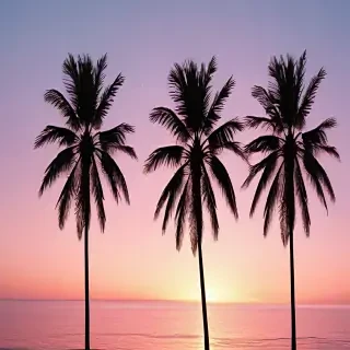 transparent palm trees