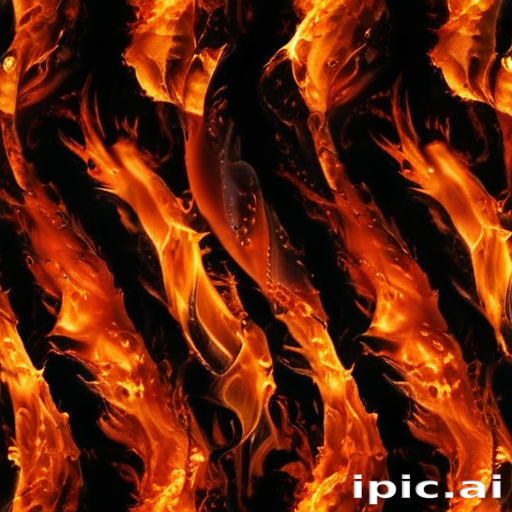 Vibrant Flames Dancing Against a Dark Background in Fiery Patterns