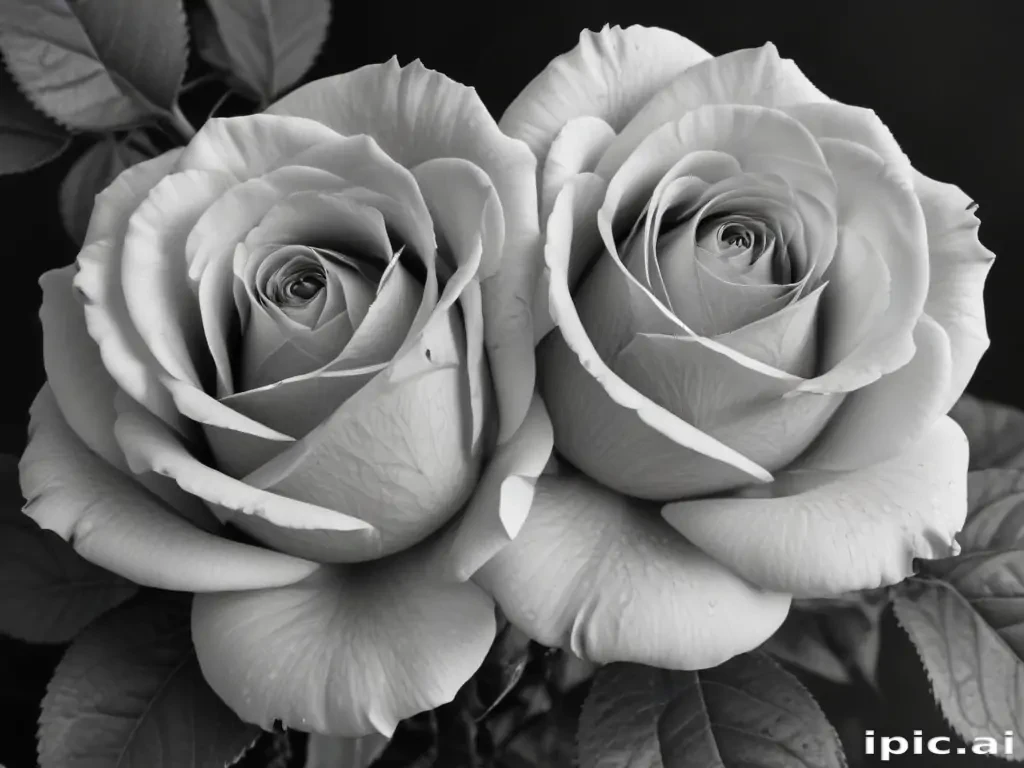 roses clipart black and white