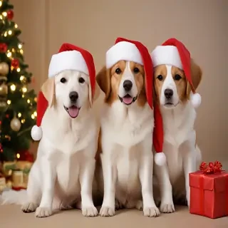 christmas dogs wallpaper