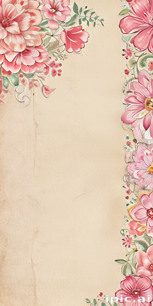 Beautiful Floral Border Design with Soft Pastel Colors and Elegant Flowers