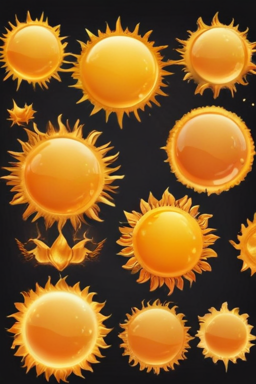 Bright and Cheerful Collection of Various Stylized Sun Illustrations on ...
