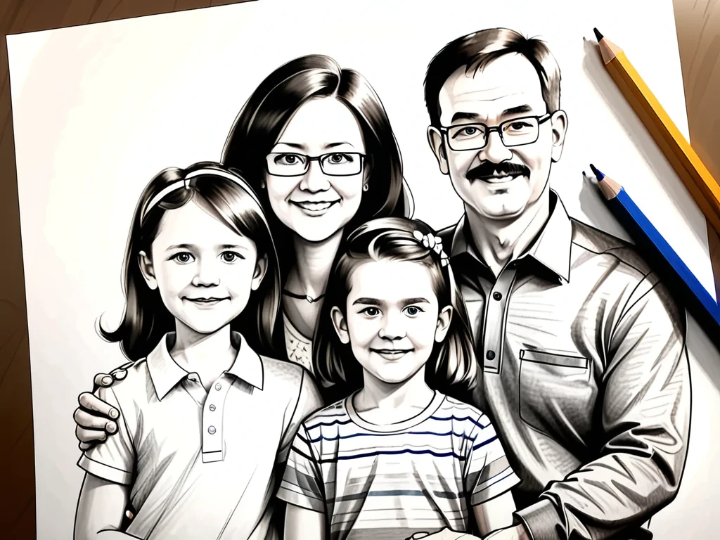 family picture drawing