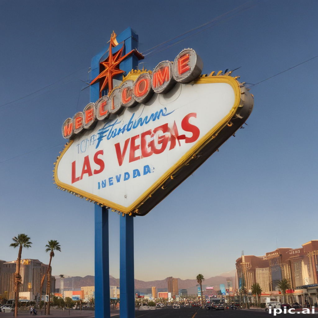 Iconic Welcome Sign of Las Vegas Against a Clear Blue Sky