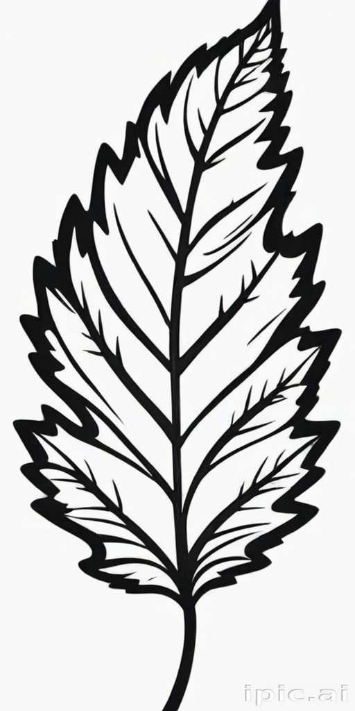 leaf clip art black and white