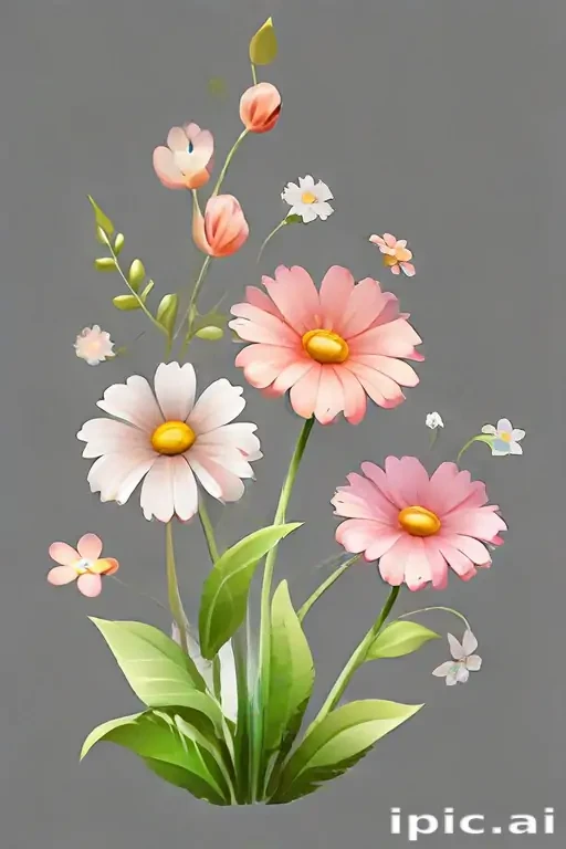 cartoon flowers transparent background