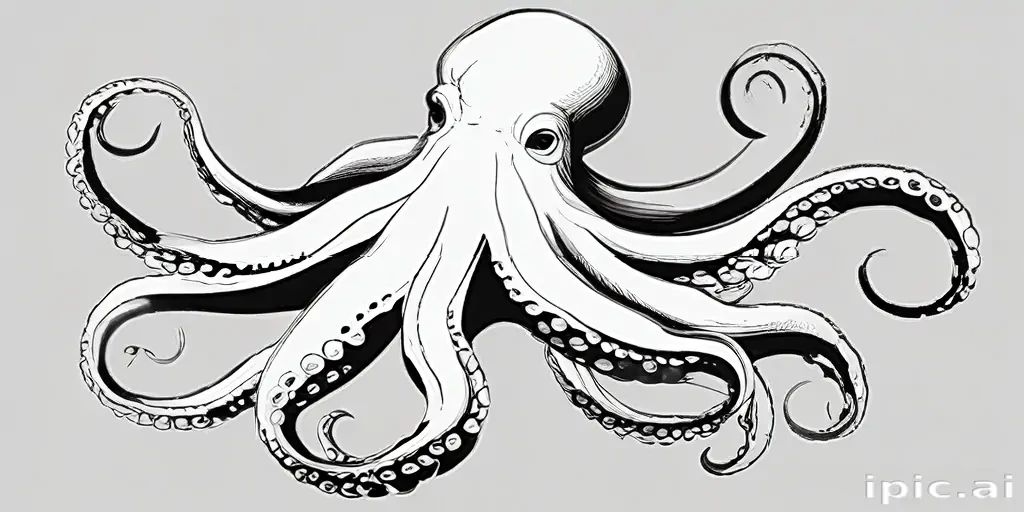 octopus clip art black and white