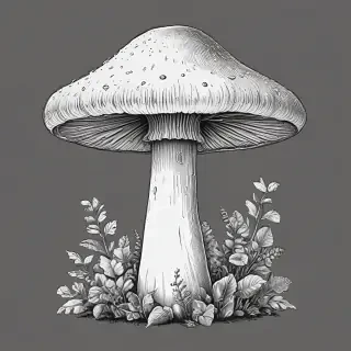 mushroom clip art black and white