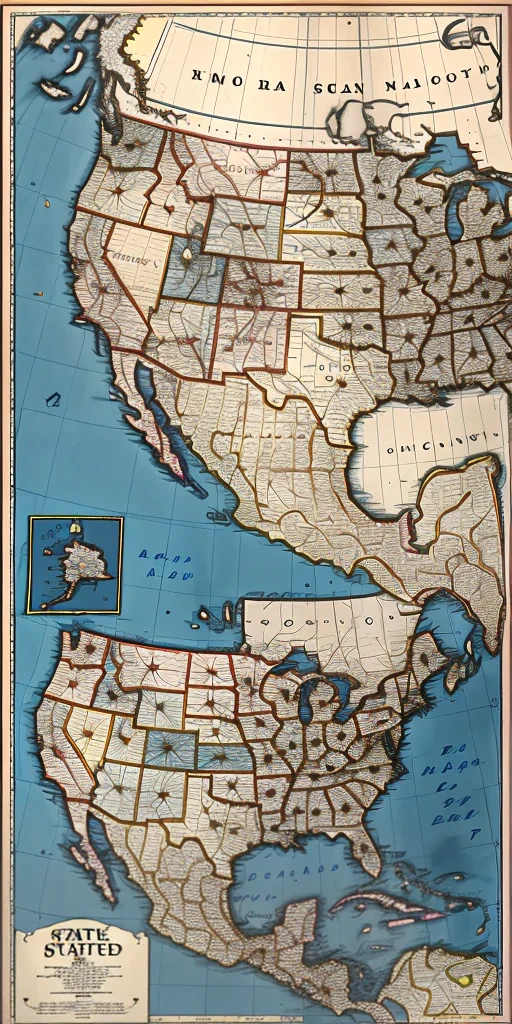 united states map with states