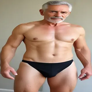 shirtless old men