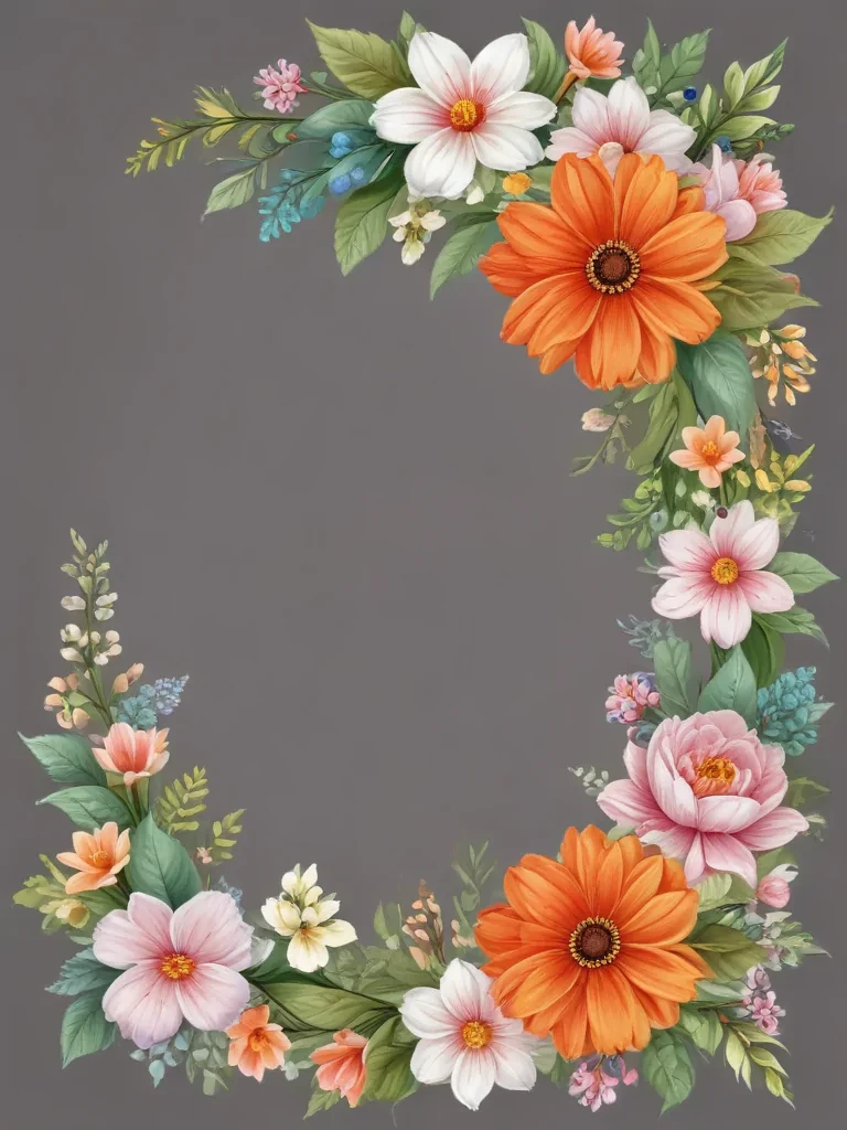 free flower border clipart