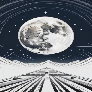 moon line art