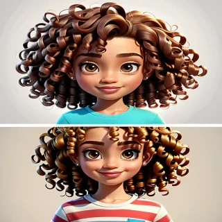 cartoon characters with curly hair