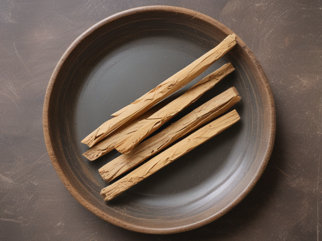 palo santo sticks on a plate