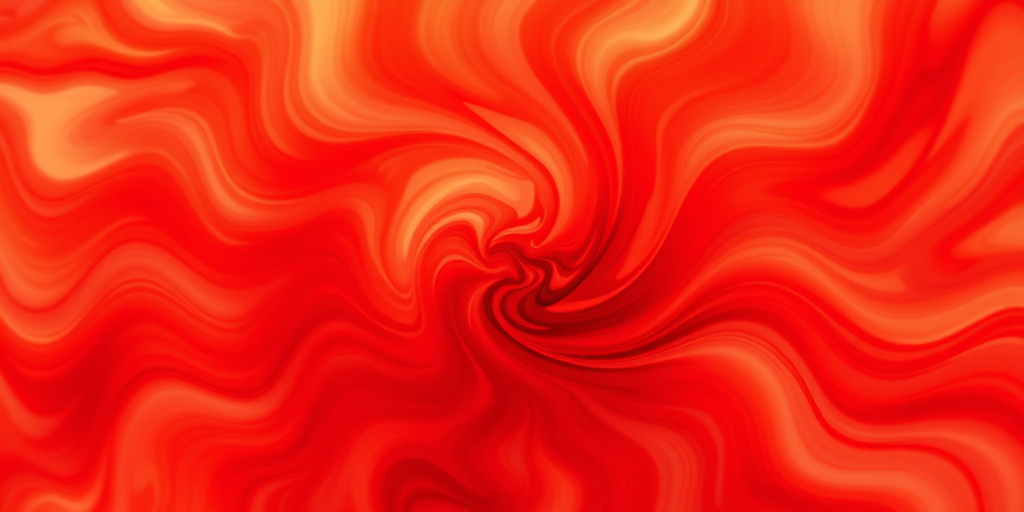 swirling abstract pattern in vibrant red and orange tones, Canon EOS R5, 24mm f/1.4 lens, ISO 100, shutter speed 1/60s, soft focus background, top-down view, macro photography style