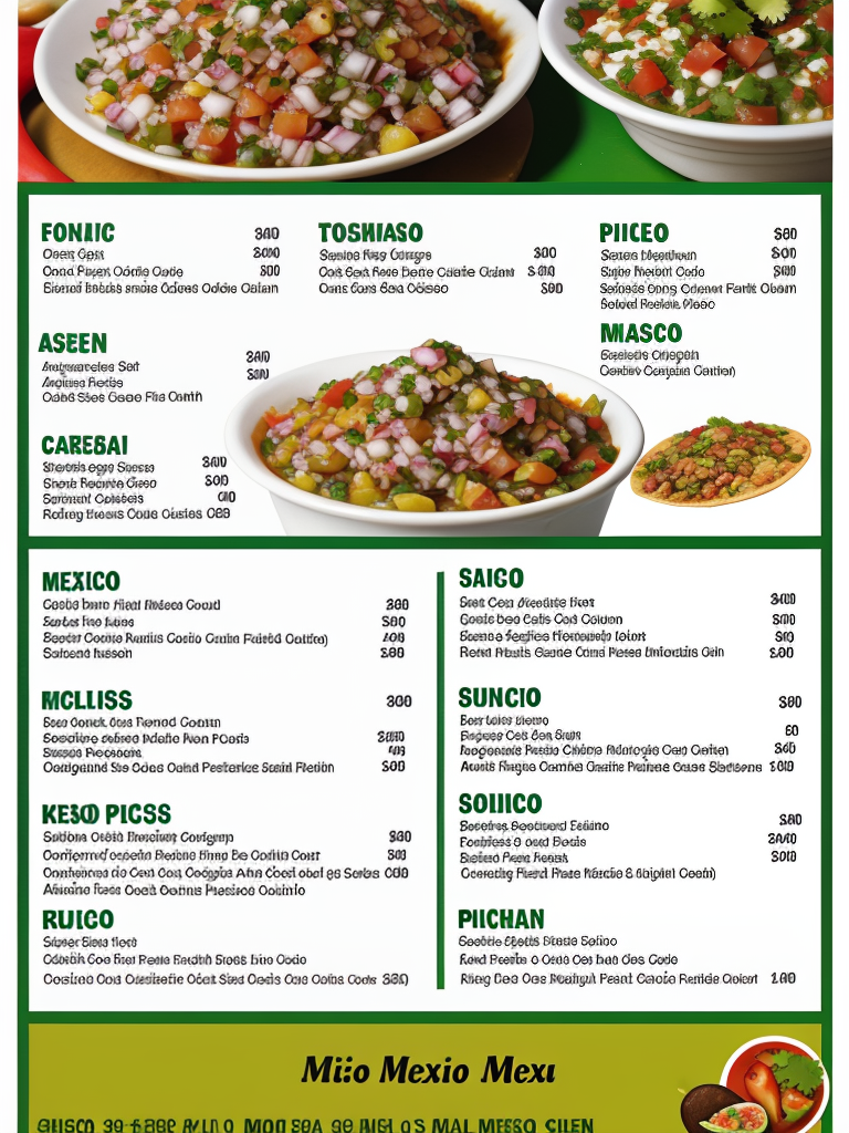 pico de gallo mexican food menu