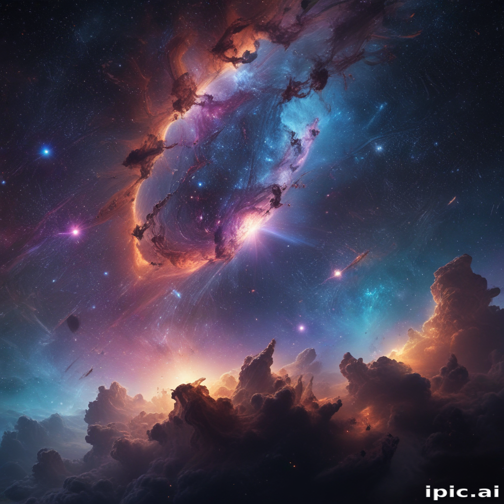 Stunning Cosmic Landscape Showcasing Vibrant Nebulae and Celestial Wonders