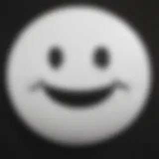 white smiley face black background