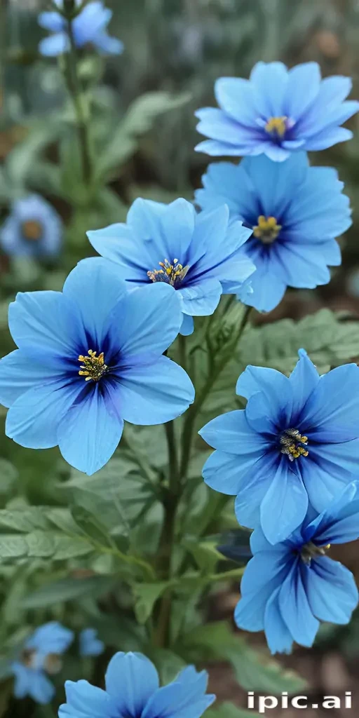 transparent blue flowers