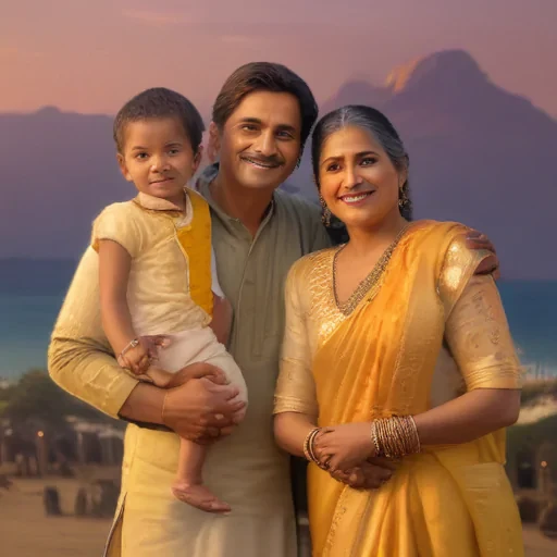 happy indian family