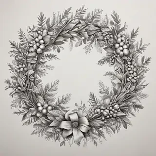 wreath drawing