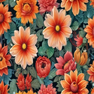 color drawings of flowers
