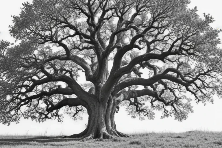 oak tree clipart black and white